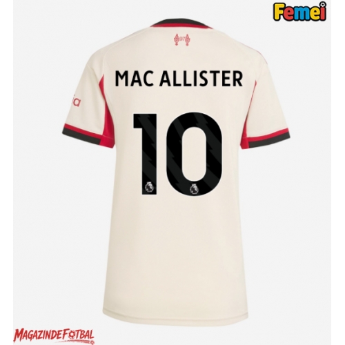 Liverpool Alexis Mac Allister #10 Tricou Fotbal Replică 2025-26 Femei Deplasare Liverpool Alexis Mac Allister #10 Tricou Fotbal Replică 2025-26 Femei Deplasare